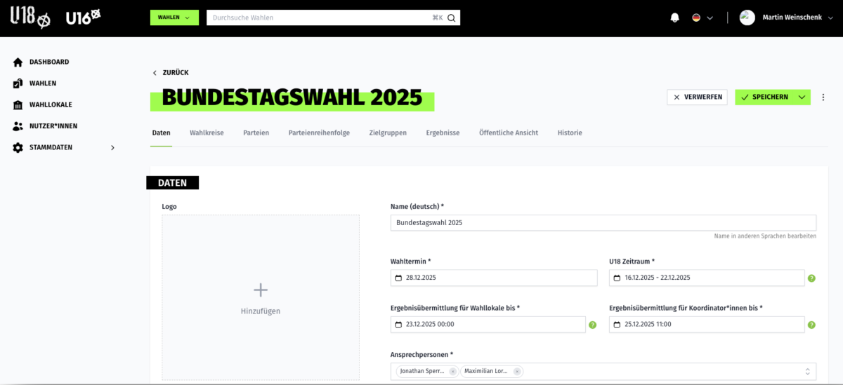 Screenshot U18 Wahl: Digitale Demokratie und Blockchain-basierte Wahlprozesse